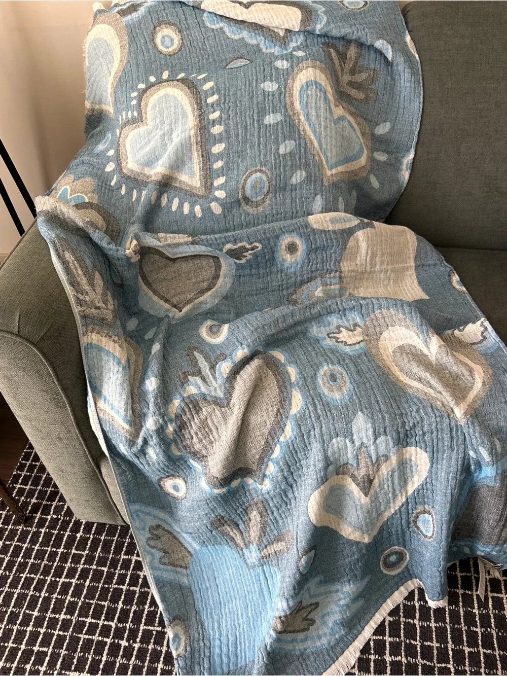 Hippie Hearts 2 Side FLiPSiDE Festival Blanket Towel Wrap NEW